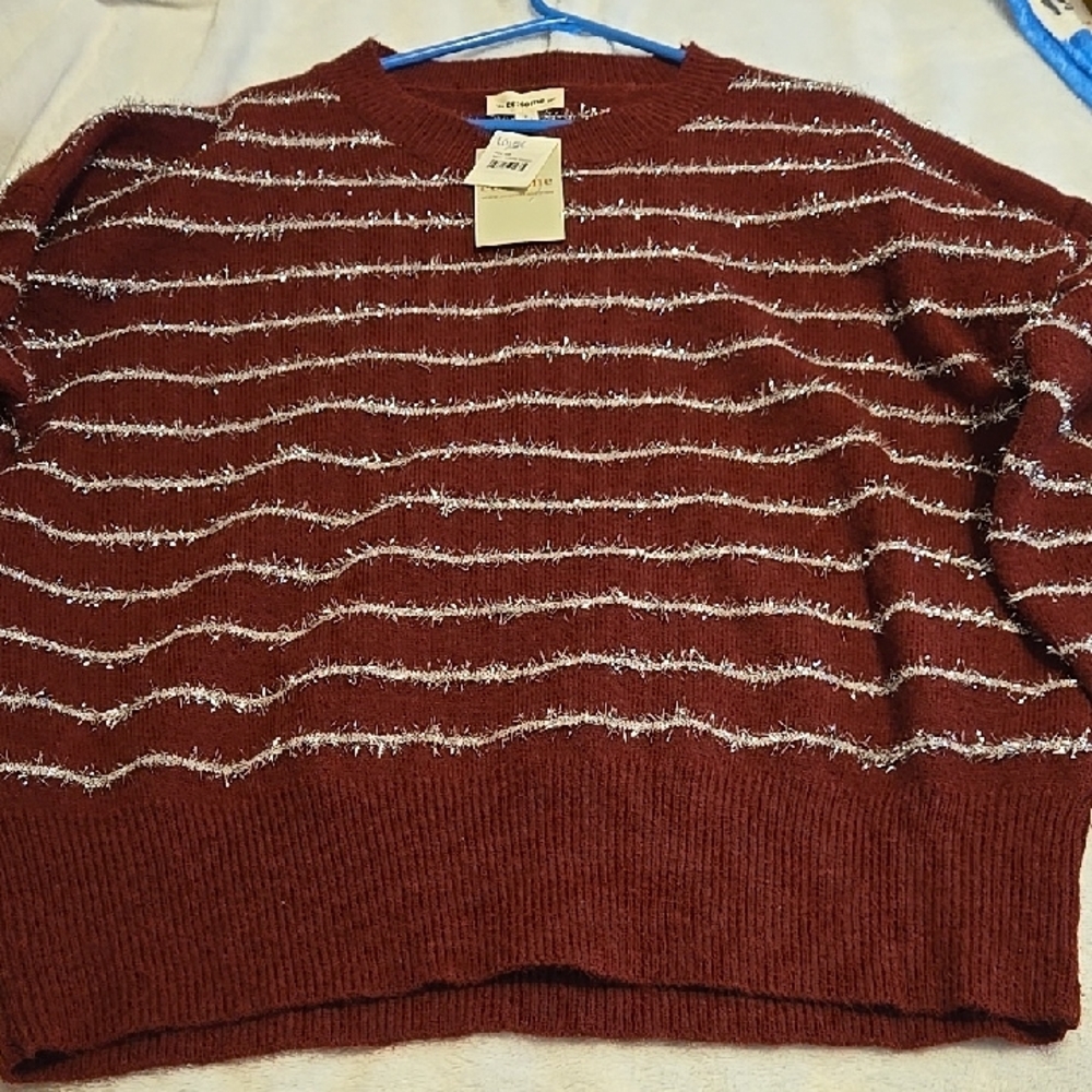 Eesome Merlot Sparkle Sweater